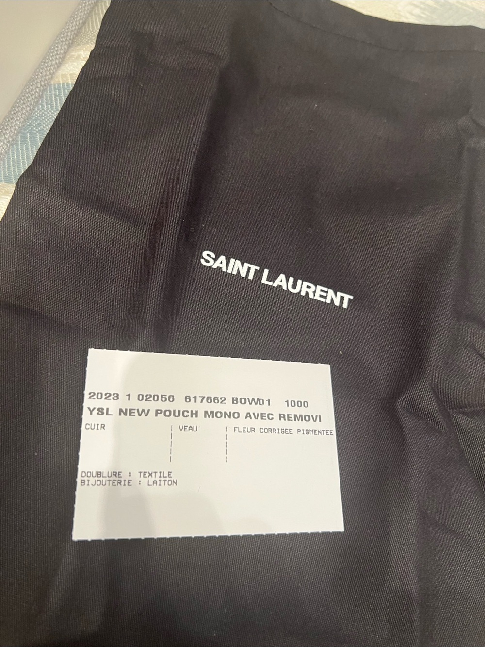 Saint Laurent Black Quilted Envelope Wrist Strap Clutch with Gold YSL - Picture 9 of 9